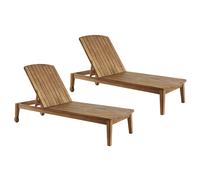 Set de 2 tumbonas de acacia maciza CANOPEE