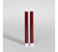 Set de 2 velas largas led de cera roja