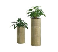 Set de 2 x soportes de flores lüttich - con macetero - estantes para plantas - estilo decorativo - metal - dorado y negro [en.casa]