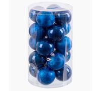 Set de 20 Bolas de Navidad combinadas de plástico Azules de 6 cm