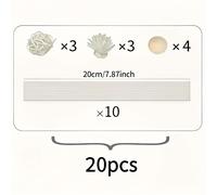 Set de 20 Difusores - 10 Varillas Blancas, 3 Bolas de Ratán, Artificiales y 4 Cuentas - para Decoración del Hogar, Decoración de Restaurantes, de Habitación, Decoración de y Fiestas