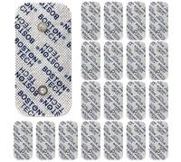 Set de 20 electrodos Boston Tech. Pads Compatibles con TENS EMS COMPEX. Parches de 5x5 cm para su Electroestimulador. Reutilizables con Óptima Adherencia. No Requiere Gel. (20 (5x10cm))