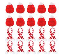 Set de 20 Mini Sombreros y Bufandas de Navidad,Decoración Festiva para Mesa y Botellas,Accesorios Navideños para Crear un Ambiente Alegre
