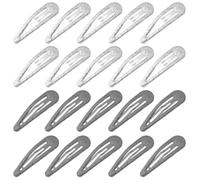 Set de 20 Pequeñas Clips de Pelo Luminosos para Mujeres 10 Negros + 10 Plateados, Clips BB Brillantes para Niñas Accesorios de Pelo Stylish