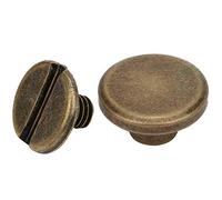 Set de 20 Remaches de Cuero, Pernos Prisioneros de Latón Plano, Color Bronce, para Monedero, Cartera, Bolso, Decoración