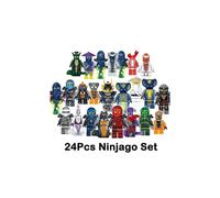Set de 24 minifiguras ninja: Kai, Jay, Sensei, Wu, Maestro. Bloques de construcción multicolor. 24 piezas.
