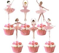 Set de 24 Toppers Bailarina para Cupcakes - Adornos de Ballet para Decoración de Tartas de Cumpleaños, niña pastel toppers，Bodas y Fiestas Infantiles, Perfecto para Baby Shower y Fiestas tema de Niñas