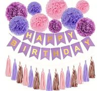 Set de 25 de papel y rosas para celebraciones de , que un banner de ' ', de papel de seda y una guirnalda de borlas, para mujeres