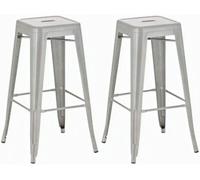 Set de 2x taburetes joshua hecho de metal pulverizado 43x43x77 cm