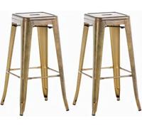 Set de 2x taburetes joshua hecho de metal pulverizado 43x43x77 cm