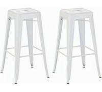 Set de 2x taburetes joshua hecho de metal pulverizado 43x43x77 cm