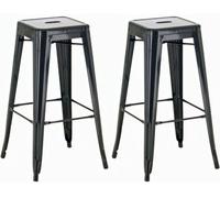 Set de 2x taburetes joshua hecho de metal pulverizado 43x43x77 cm