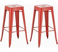 Set de 2x taburetes joshua hecho de metal pulverizado 43x43x77 cm