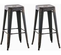 Set de 2x taburetes joshua hecho de metal pulverizado 43x43x77 cm