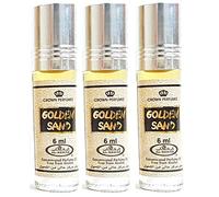 Set de 3 Almizcle Musc GOLDEN SAND Al Rehab 6ML Perfumes de Mujer Perfumes Hombre Attar Perfume Sin Alcohol 100% de Aceite Almizcle Oud Roll on NOTAS: Caramelo, Vainilla, Ámbar, Dulce