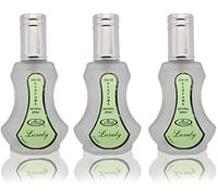 Set de 3 Almizcle Musk LOVELY Al Rehab 35ml Perfumes de Mujer Perfumes Hombre Attar Perfume Sin Alcohol 100% de Aceite Almizcle Oud Roll on, NOTAS: Cítricos, Floral, Almizclado, Fresco