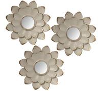 Set de 3 Apliques de Pared con Forma de Flor con Espejos de melamina en Blanco Viejo 25cm