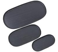 Set de 3 bandejas de Aluminio Tallado en Negro 21x11, 30x15 y 40x20x1,5cm