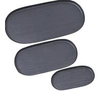 Set de 3 bandejas de Aluminio Tallado en Negro 21x11, 30x15 y 40x20x1,5cm