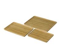 Set de 3 bandejas rectangulares de bambú natural - LOLAhome