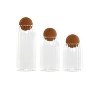 Set de 3 Botes Home ESPRIT Transparente Corcho Vidrio de Borosilicato 1 L 3 Piezas - Marca: Home ESPRIT - EAN: 8424002175641
