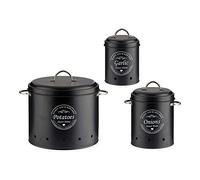 Set de 3 Botes Negro Metal