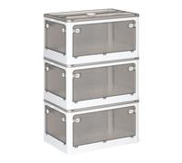 Set de 3 cajas de almacenamiento plegable blanco 40l