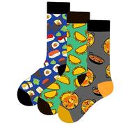 Set de 3 Calcetines Altos Unisex Comida: Sushi, Tacos y Paella Talla 37-44