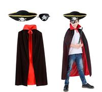 Set de 3 capa de halloween, capa de vampiro infantil, capa del diablo para niños, con gorro y Mascara para los ojos, perfecto para Halloween, fiestas, cumpleaños y más(90 cm)