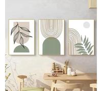 Set de 3 carteles bohemios, imágenes de plantas estéticas, imágenes abstractas modernas, arte decorativo bohemio, sin marco (póster de 6,50 x 70 cm x 3 piezas)