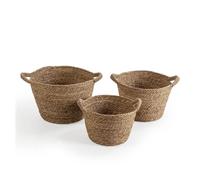 Set de 3 cestas icia de fibra natural con asas