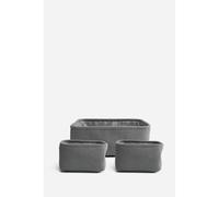 Set de 3 Cestas Organizadoras de Tela Acanalada - COLOR: GRIS