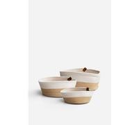 Set de 3 Cestos de Cuerda de Algodón sin Asas