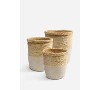 Set de 3 cestos de Cuerda de Maíz y Papel