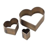 Set de 3 cortadores para trabajos de cuero, plantilla de molde y troquel para corte y perforación DIY, formas de corazón, pentágono y gota de agua, kit de herramientas de hierro (con forma de corazón)