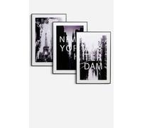 Set de 3 Cuadros de Cristal Capitales 60x40 cm