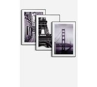 Set de 3 Cuadros de Cristal Ciudades 60x40 cm
