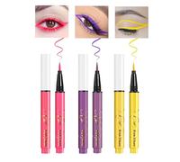 Set de 3 delineadores de ojos neón, rotulador de pintura facial neón con brillo UV, rotulador delineador de ojos líquido con brillo en la oscuridad, rotuladores de maquillaje fluorescente (#07#08#09)