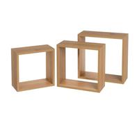 Set de 3 estantes de MDF en Roble Miel