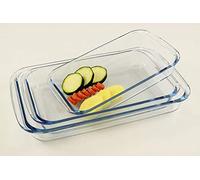 Set de 3 Fuentes para el Horno de Cristal con Extrema Resistencia a Choques Térmicos, Transparente.Set de 3 piezas capacidad 1,6, 2,2 y 3 Litros. Gourmet Tools