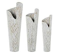 Set de 3 jarrones de Suelo de Metal Blanco y Dorado 90x29x29 cm