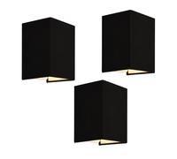 Set de 3 lámparas de pared schwerin moderna 1x e27 60 w textil de lino 20 x 16 x 13 cm - negro [lux.pro] 20 cm