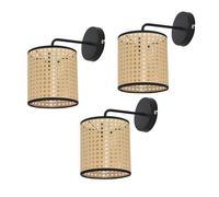 Set de 3 lámparas de pared southend moderna 1x e14 40 w metal-plástico 25 x ø 16 cm - negro y beige [lux.pro] 25 cm