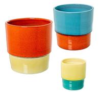 Set de 3 maceteros de Ceramica en Bicolor 29x29x27 cm