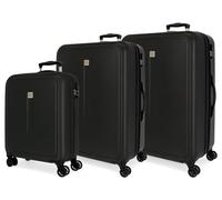 Set de 3 Maletas de Viaje ROLL ROAD Camboya Negro (55/68/78cm - 37/72/108L)