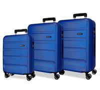 Roll Road Flex Juego de maletas Rígida, Azul, 4 Ruedas