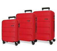 Roll Road Flex Juego de maletas Rígida, Rojo, 4 Ruedas