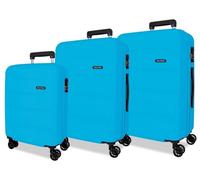 Roll Road Juego de maletas rígidas Flex, azul, 4 ruedas