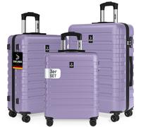 Set de 3 maletas rígidas New York lila pastel con ruedas giratorias 360° ABS
