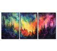 Set de 3 Marco de Madera Cuadros Decoracion Salon Modernos Fantasía Cuadros Decorativos, Selva Impresiones Sobre Lienzo posters Decorativos, Dormitorio Hogar Cocina Decoracion Pared 45x70cm,-f649b